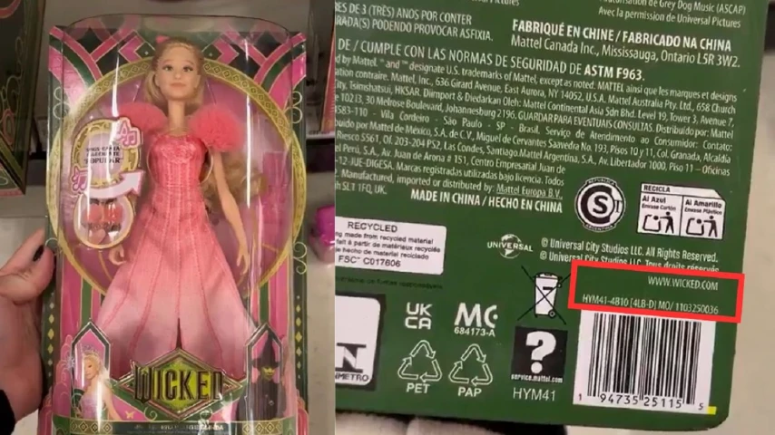 Mattel imprimió por error el link de un sitio web porno en el merchandising de ''Wicked''